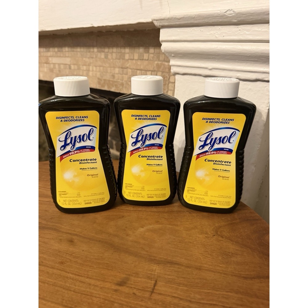 3x Lysol Concentrate Disinfectant Original Scent 12oz Discontinued HTF